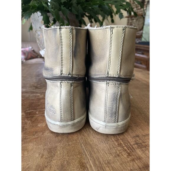 Le Crown Handmade in Italy Distressed Leather Convertible High Low Sneakers 37 - Picture 3 of 12